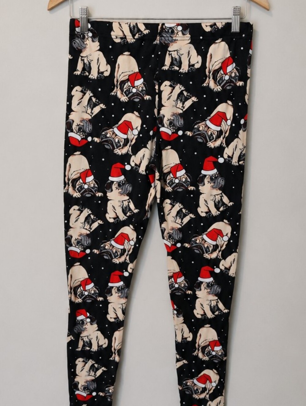 Chances R Christmas Pug Santa Leggings M